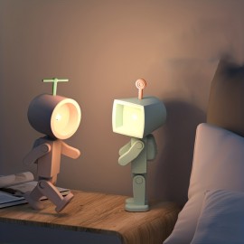 1pc Robot Design Book Light, LED Mini Cute Book Light, Desktop Decoration Atmosphere Light, Cartoon Gift Night Light, Space Magnetic Night Light, Can Be Used As A Mobile Phone Holder