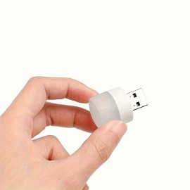 5pcs USB Small Night Light Mini Creative Portable Soft Light Eye Care LED Small Round Light Available For Student Dormitory Bedside Light USB Plug In