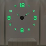 Simple Large Luminous Mute Clock Three-dimensional Digital Wall Clock For Living Room Bedroom Digital Wall Sticker Clock