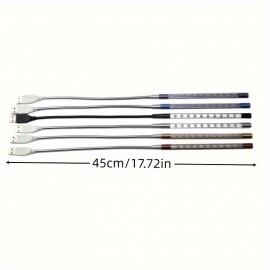 1pc USB Metal 10 Lights Laptop Keyboard Lighting, LED Dormitory Reading Night Light, Can Be Bent Freely