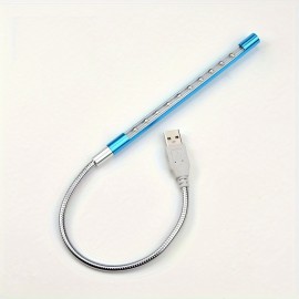 1pc USB Metal 10 Lights Laptop Keyboard Lighting, LED Dormitory Reading Night Light, Can Be Bent Freely