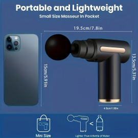 Massage Gun, Deep Tissue Muscle Handheld Percussion Massager, Ultra Small Elegant Silent Design, Gift For Men & Women