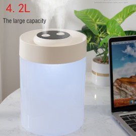 New Design 1.11gal Large Capacity Double Nozzle Air Humidifier LED Commercial Home Appliance OEM USB 1.11gal Essential Oil Diffuser