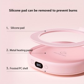 Smart Thermostatic Heating Cup Mat Three Gears Adjust Thermostatic Warming Cup 55 Degrees Hot Milk Hot Coffee Afternoon Tea Magic Heating Base Insulated Water Cup Warming Cup Mat