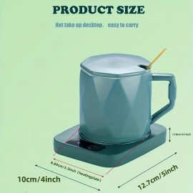 Smart Mug Warmer,16W Electric Mug & Coffee Warmer Candle Warmer Plate Desk Tea Milk Warmer For Home And Office(Green)