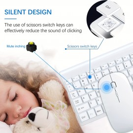Wireless Keyboard And Mouse Ultra Slim Combo,  2.4G Silent Compact USB Mouse And Scissor Switch Keyboard Set With Cover, 2 AAA And 2 AAA Batteries, For PC/Laptop/Windows/Mac