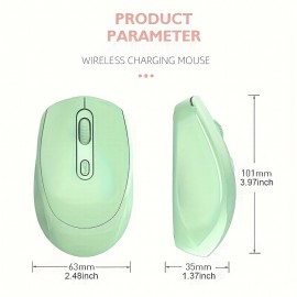 2.4Gh Wireless Mouse, Rechargeable Dual-mode Mouse (2.4G+wireless 5.2 And USB Receiver) Portable Silent Mouse, Suitable For Laptops/Desktops/Tablets