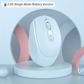 2.4Gh Wireless Mouse, Rechargeable Dual-mode Mouse (2.4G+wireless 5.2 And USB Receiver) Portable Silent Mouse, Suitable For Laptops/Desktops/Tablets