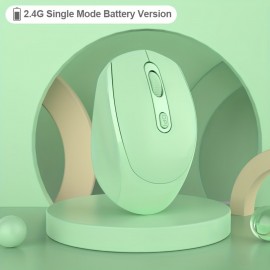 2.4Gh Wireless Mouse, Rechargeable Dual-mode Mouse (2.4G+wireless 5.2 And USB Receiver) Portable Silent Mouse, Suitable For Laptops/Desktops/Tablets
