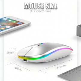 Rechargeable Wireless Mouse - Portable, Ergonomic & Soundless - Perfect For PC, Tablet, Macbook & Office Use