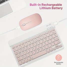 Wireless Keyboard And Mouse Combo Rechargeable Portable Wireless Keyboard Mouse Set For IPhone/IPad/Samsung Tablet Phone Smartphone For Android/Windows