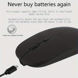 Rechargeable Wireless Mouse Mute Computer Silent Mouse Mini USB Ergonomic Mouse 2.4Ghz For Laptop Desktop Computer Gift For Birthday/Easter/Boy/Girlfriend