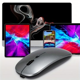Rechargeable Wireless Mouse Mute Computer Silent Mouse Mini USB Ergonomic Mouse 2.4Ghz For Laptop Desktop Computer Gift For Birthday/Easter/Boy/Girlfriend