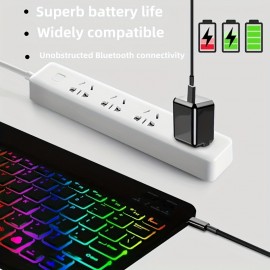 Keyboard For Tablet Android IOS Windows Wireless Mouse Keyboard BT Rainbow Backlit Keyboard For IPad Phone