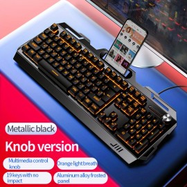 V2 Computer Wired Keyboard E-sports Gaming Typing Office Universal USB Plug-in Hair Light Keyboard Available For Windows System
