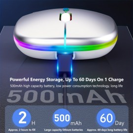 Rechargeable Wireless Mouse With 2.4GHz USB RGB 1600DPI Mouse For Computer Laptop Tablet PC Macbook Gaming Mouse Gamer
