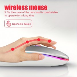 Rechargeable Wireless Mouse With 2.4GHz USB RGB 1600DPI Mouse For Computer Laptop Tablet PC Macbook Gaming Mouse Gamer