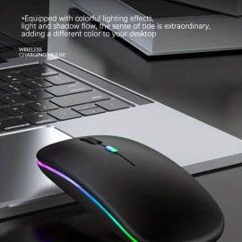 Rechargeable Wireless Mouse With 2.4GHz USB RGB 1600DPI Mouse For Computer Laptop Tablet PC Macbook Gaming Mouse Gamer