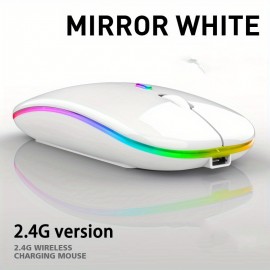 Rechargeable Wireless Mouse With 2.4GHz USB RGB 1600DPI Mouse For Computer Laptop Tablet PC Macbook Gaming Mouse Gamer