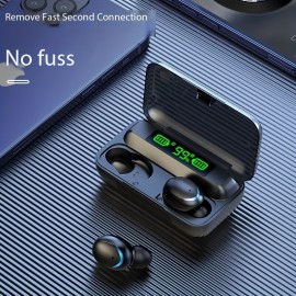 Smart Wireless Binaural Earphone Charging Bin Large Capacity Battery Long Life In-ear Earbuds LED Power Display With Microphone Wireless Headset Compatible All Mobile Phones Suitable for Students Men Women Birthday Gifts