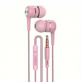High-Quality Semi In-Ear Wired Headphones with Microphone - Perfect for Mobile Phones, Computers, Games, Karaoke & More!