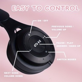 Head-mounted Headset Gradient Color LED Luminous Cat Ears Telescopic Folding Children's Cheap Gift Cute Wireless  Headset